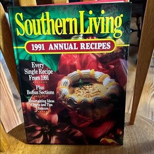 Southern Living 1991 Annual Recipes Cookbook - Red and Green Cover